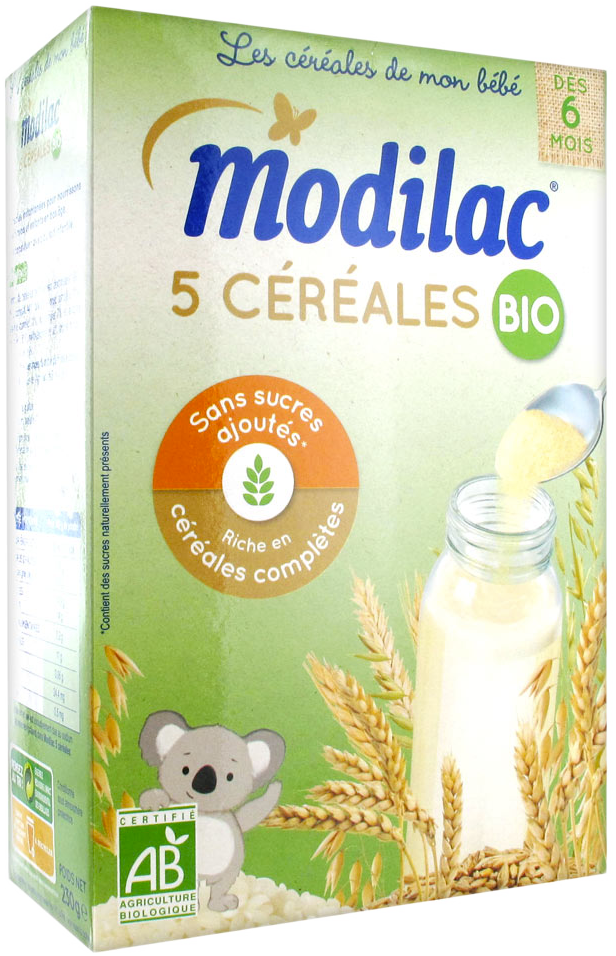Modilac 5 céréales bio dès 6 mois 230 g